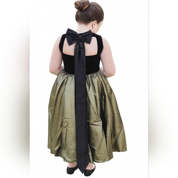 Black Velvet And Gold Keyhole Back Wedding Party Flower Girl Dress Size 6 - www.tita.cl Black Velvet And Gold Keyhole Back Wedding Party Flower Girl Dress Size 6 - www.tita.cl